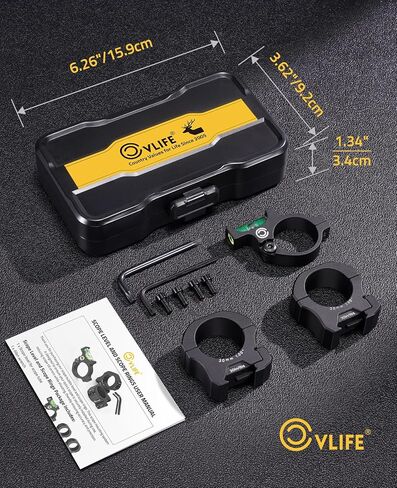 CVLIFE مستوى النطاق وحلقات النطاق لأنابيب 30 مم مضادة للقدرة 30 مم نطاق مستوى الفقاعات 1 بوصة حلقة مركز الارتفاع نطاق جبل متوافق مع قضبان Picatinny سبائك الألومنيوم in Kuwait
