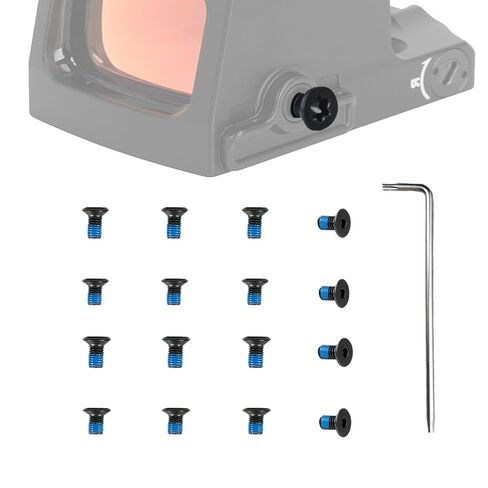 طقم براغي لعلبة بطارية Holosun المتوافقة مع Holosun 407k/507k/407c/508c/508t/509t/ACSS Vulcan/نماذج Comp/EPS/EPS Carry، بما في ذلك أدوات التثبيت، فولاذ كربوني درجة 10.9 مع قفل خيط in Kuwait