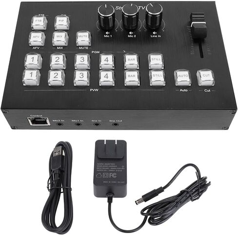 Switcher Live Stream ، 1080p 60Hz ، 4 في 2 Out Out HDMI ، النوع C ، الصوت ، خلاط فيديو HDMI Live Stream متعدد ، للإذاعة التلفزيونية ، المقابلات المباشرة ، إلخ (قابس الولايات المتحدة) in Saudi Arabia