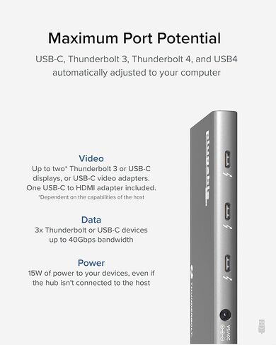 Plugable USB4 Hub Bundle Includes USB-C to 4K HDMI Adapter and 7-in-1 Multiport Adapter with Ethernet, Single 8K or Dual 4K Display, 60W Charging, Compatible with Thunderbolt 4/3 Macs and Thunderbol in Saudi Arabia