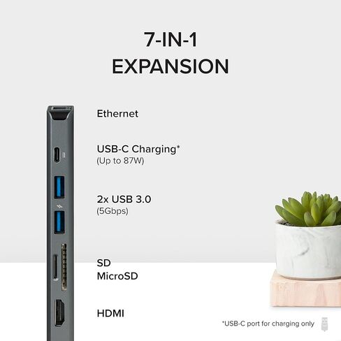 Plugable USB4 Hub Bundle Includes USB-C to 4K HDMI Adapter and 7-in-1 Multiport Adapter with Ethernet, Single 8K or Dual 4K Display, 60W Charging, Compatible with Thunderbolt 4/3 Macs and Thunderbol in Saudi Arabia