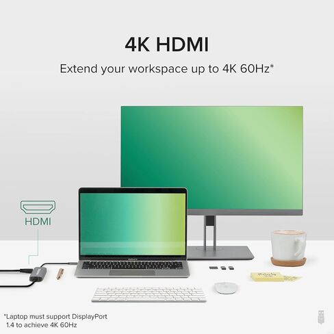 Plugable USB4 Hub Bundle Includes USB-C to 4K HDMI Adapter and 7-in-1 Multiport Adapter with Ethernet, Single 8K or Dual 4K Display, 60W Charging, Compatible with Thunderbolt 4/3 Macs and Thunderbol in Saudi Arabia