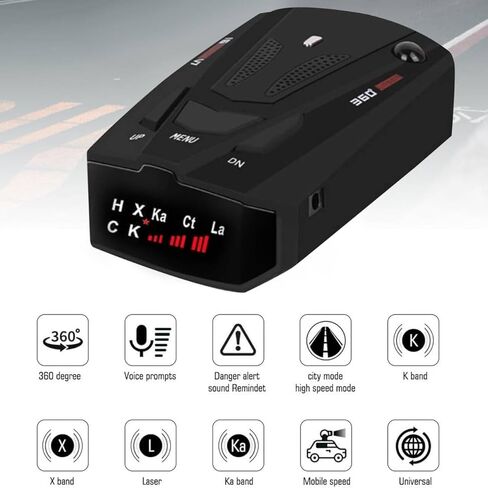 مساعدات القيادة RAD الجديدة مع ذاكرة كتم الصوت، شاشة LED، وضع المدينة/الطريق السريع، اكتشاف المدى الطويل، أسود in Kuwait