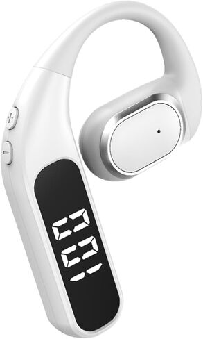 Wireless Bluetooth Hands Free Earpiece for Cell Phone Single Ear Hands Free Headset with Mic Open Ear Headphones Waterproof ENC Noise Cancelling Earphones for iPhone Android Work Driving Sports in Saudi Arabia