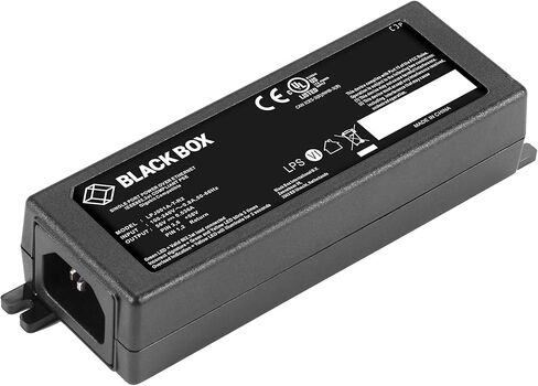 Black Box Corporation 10/100/1000BASE-T RJ45 POE+ Gigabit Ethernet Injector - 802.3at، منفذ واحد / LPJ001A-T-R2 / in Kuwait