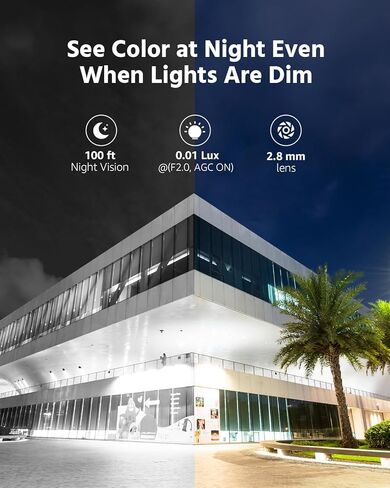 ANNKE 3K PoE IP Turret Camera with Audio/Mic, IP Security Camera Outdoor Indoor, Color Night Vision, IP67 Weatherproof, 2.8mm Lens, 24/7 Recording,AI Human Detection in Saudi Arabia