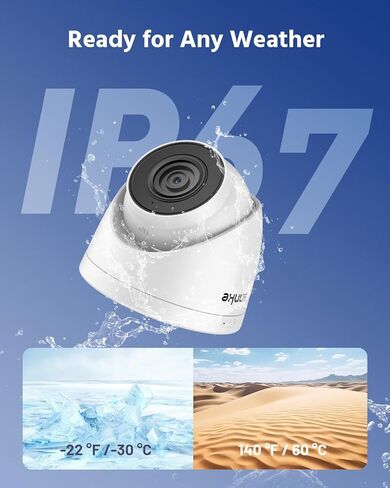 ANNKE 3K PoE IP Turret Camera with Audio/Mic, IP Security Camera Outdoor Indoor, Color Night Vision, IP67 Weatherproof, 2.8mm Lens, 24/7 Recording,AI Human Detection in Saudi Arabia