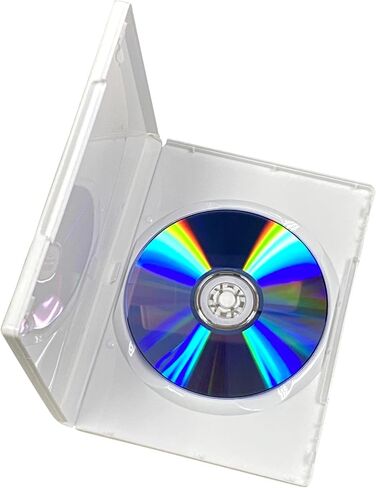 Maxtek 5 عبوات قياسية مقاس 14 مم من حافظات الأقراص المضغوطة وأقراص DVD باللون الأبيض مع غلاف خارجي شفاف للعمل الفني. متوافق مع أقراص نينتندو وي. in Kuwait