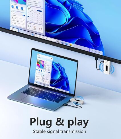 Wireless HDMI Transmitter and Receiver for TV: Plug & Play Portable Wireless HDMI Extender Kit, 5G+2.4G, 4K Decode & 1080P Output for Office/Cinema/Playroom- Office Staff/Teacher/Player in Saudi Arabia