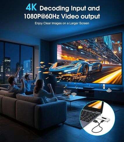 Wireless HDMI Transmitter and Receiver for TV: Plug & Play Portable Wireless HDMI Extender Kit, 5G+2.4G, 4K Decode & 1080P Output for Office/Cinema/Playroom- Office Staff/Teacher/Player in Saudi Arabia