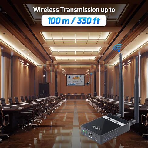 كابل ماترز موسع HDMI لاسلكي بطول 330 قدمًا مع تمرير الأشعة تحت الحمراء، وجهاز إرسال واستقبال HDMI يدعم الدقة الكاملة 1080 بكسل عند 60 هرتز in Saudi Arabia