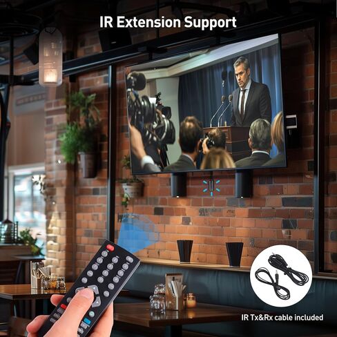 كابل ماترز موسع HDMI لاسلكي بطول 330 قدمًا مع تمرير الأشعة تحت الحمراء، وجهاز إرسال واستقبال HDMI يدعم الدقة الكاملة 1080 بكسل عند 60 هرتز in Saudi Arabia