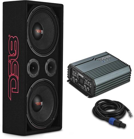 DS18 VOC10LD-PK نظام Voceteo Soundbox المحمول الكامل | مكبرات صوت متوسطة مقاس 10 بوصات + مكبرات صوت مزدوجة مقاس 3.78 بوصات + مكبر صوت + كابل مكبر صوت بطول 12 قدمًا 4x14AWG | صندوق مكبر الصوت تشوشيرو in Saudi Arabia