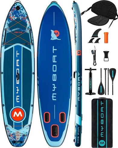 لوح مجداف قابل للنفخ بعرض إضافي 11'6"×34"×6"، لوح مجداف واقف لصيد الأسماك، لوح سفلي مع 3 زعانف قابلة للإزالة، حبال مطاطية مزدوجة، حامل الكاميرا، مضخة يدوية، مجداف قوي، حقيبة جافة سعة 5 لتر، مقود in Kuwait