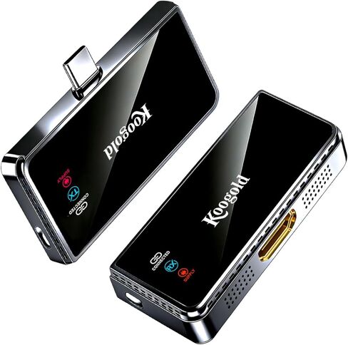 جهاز إرسال واستقبال HDMI لاسلكي USB-C، ممتاز ومتطور، مدخل 4K 1080p@60 هرتز، التوصيل والتشغيل، بث الكمبيوتر المحمول/الكمبيوتر اللوحي/الهاتف إلى التلفزيون/الشاشة/جهاز العرض in Kuwait