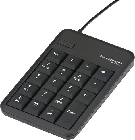 Elecom TK-TCM011BK/RS Numeric Keypad, Wired, Membrane, M Size, RoHS Compliant, Black in Saudi Arabia