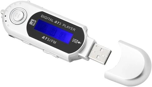 1 قطعة USB 2.0 مشغل موسيقى MP3 رقمي شاشة LCD محمولة تدعم بطاقة TF سعة 32 جيجابايت وراديو FM، استخدام 20 ساعة، فضي in Kuwait