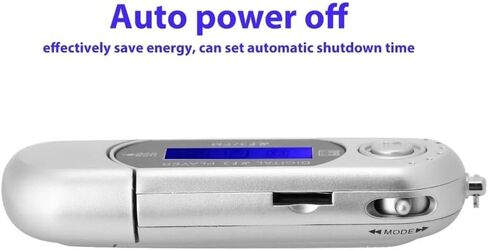 1 قطعة USB 2.0 مشغل موسيقى MP3 رقمي شاشة LCD محمولة تدعم بطاقة TF سعة 32 جيجابايت وراديو FM، استخدام 20 ساعة، فضي in Kuwait