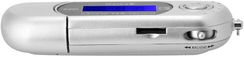 1 قطعة USB 2.0 مشغل موسيقى MP3 رقمي شاشة LCD محمولة تدعم بطاقة TF سعة 32 جيجابايت وراديو FM، استخدام 20 ساعة، فضي in Kuwait