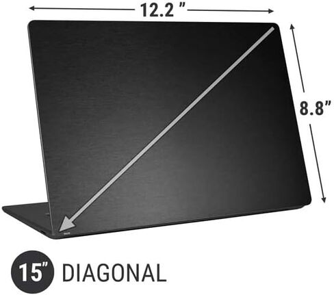 ملصق Skinit للكمبيوتر المحمول متوافق مع الكمبيوتر المحمول العالمي مقاس 15 بوصة (12.2 × 8.8 بوصة) مصمم في الأصل بتصميم ذو نسيج فولاذي مصقول باللون الأسود in Kuwait