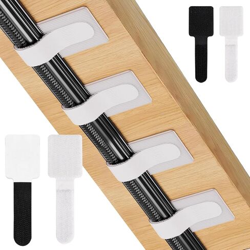 50 عبوة قابلة لإعادة الاستخدام ذاتيا لائحة الكابلات إدارة الكابلات الأشرطة والحلقة القابلة للتعديل لتنظيم كابلات البيانات والأسلاك وسماعات الرأس تحت المائدة للمنزل ، المكتب ، in Kuwait