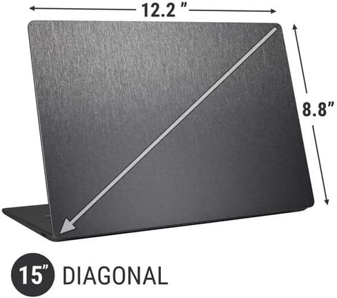 ملصق Skinit للكمبيوتر المحمول متوافق مع الكمبيوتر المحمول العالمي 15 بوصة (12.2 × 8.8 بوصة) تصميم أصلي من الفولاذ المصقول in Kuwait