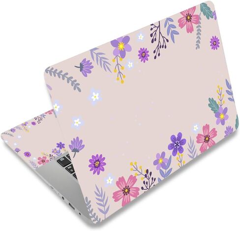 12.1 13 13.3 14 15.4 15.6 Inches Laptop Skin Sticker Decal Universal Vinyl Netbook Sticker Reusable Notebook PC Art Decal Protector Cover, Waterproof & Scratch-Resistant (Flowers, Leaves) in Saudi Arabia