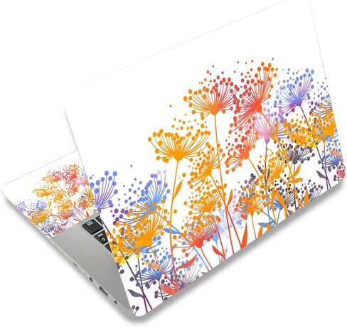12.1 13 13.3 14 15.4 15.6 Inches Laptop Skin Sticker Decal Universal Vinyl Netbook Sticker Reusable Notebook PC Art Decal Protector Cover, Waterproof & Scratch-Resistant (Flowers, Leaves) in Saudi Arabia