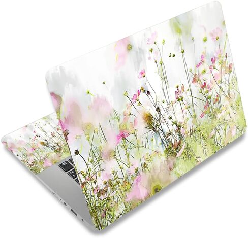 12.1 13 13.3 14 15.4 15.6 Inches Laptop Skin Sticker Decal Universal Vinyl Netbook Sticker Reusable Notebook PC Art Decal Protector Cover, Waterproof & Scratch-Resistant (Flowers, Leaves) in Saudi Arabia