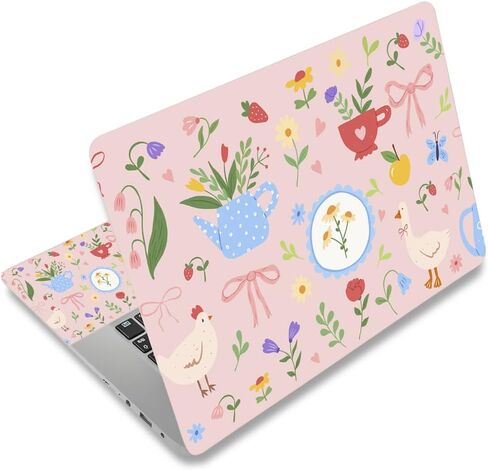 12.1 13 13.3 14 15.4 15.6 Inches Laptop Skin Sticker Decal Universal Vinyl Netbook Sticker Reusable Notebook PC Art Decal Protector Cover, Waterproof & Scratch-Resistant (Flowers, Leaves) in Saudi Arabia