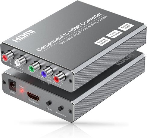 مكون إلى محول HDMI مع وظيفة القياس، محول YPbPr إلى HDMI لـ DVD/NGC/Wii/VHS/PS2، يدعم دقة متعددة (ليس للألعاب الرجعية 240P) in Kuwait