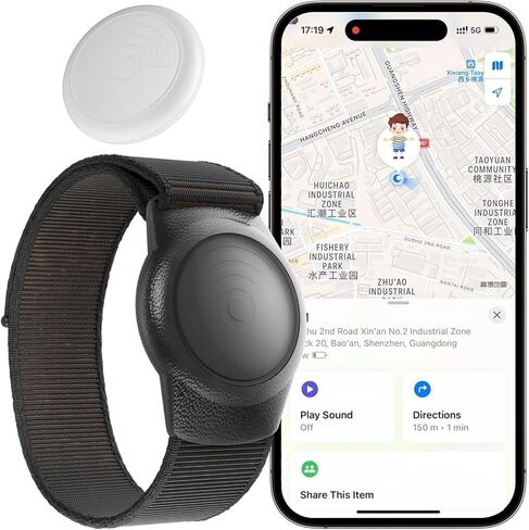 GPS Tracker for Kids, Teen, Autism, Special Needs, Elderly, Dementia, GPS Tracker Works with Find My (iOS only), Anti-Removal Tracker for Kids, Elderly, Pets, Backpack, Car, Lost Mode, No Monthly Fee in Saudi Arabia