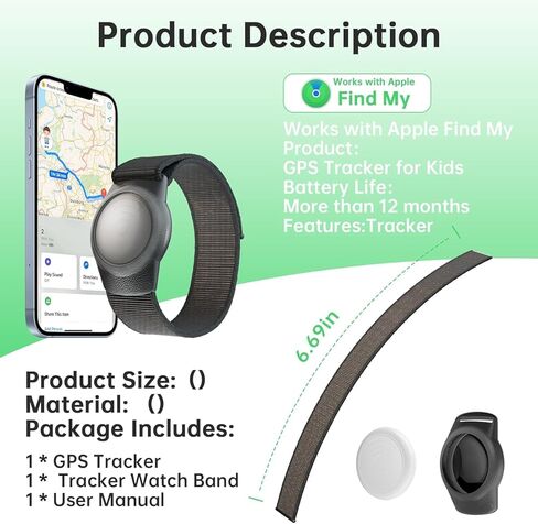GPS Tracker for Kids, Teen, Autism, Special Needs, Elderly, Dementia, GPS Tracker Works with Find My (iOS only), Anti-Removal Tracker for Kids, Elderly, Pets, Backpack, Car, Lost Mode, No Monthly Fee in Saudi Arabia