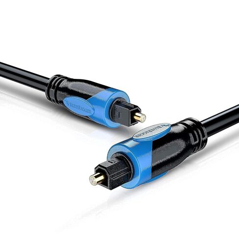 BlueRigger 1x2 Toslink Splitter with Toslink Cable (25FT) - 1 Male Input 2 Female Output - with 24K Gold Plated Connectors (in-Wall CL3 Rated, for Home Theatre, Xbox) in Saudi Arabia