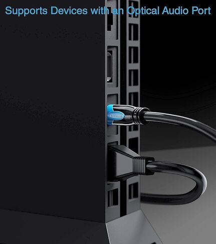 BlueRigger 1x2 Toslink Splitter with Toslink Cable (25FT) - 1 Male Input 2 Female Output - with 24K Gold Plated Connectors (in-Wall CL3 Rated, for Home Theatre, Xbox) in Saudi Arabia