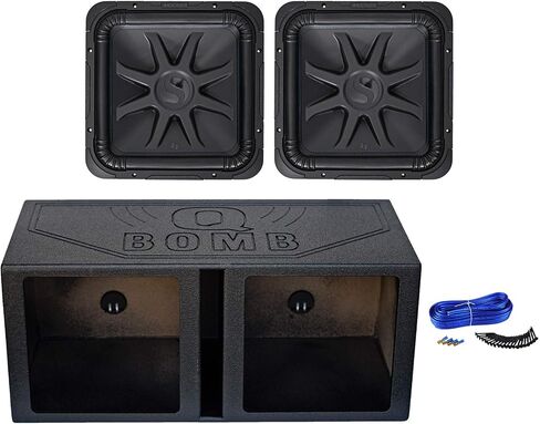 KICKER (2) L7S154 مكبرات صوت مربعة للسيارة مقاس 15 بوصة 4000 وات L7S + حاوية صندوق فرعية مبطنة in Kuwait