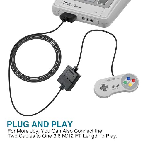 كابل تمديد مكون من قطعتين لوحدة تحكم SNES، سلك بديل بطول 6 أقدام/1.8 متر لوحدة التحكم وأجهزة التحكم SNES/SFC - راحة ومرونة معززة في الألعاب (2) in Kuwait