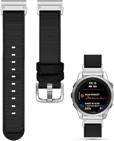 سوار من النايلون المنسوج متوافق مع Garmin Fenix ​​8 43MM/Fenix ​​7S/Fenix ​​6S/Fenix ​​5S Smartwatch سريع الملاءمة وحزام ناعم قابل للتنفس لسوار المعصم الرياضي Fenix ​​7S/6S/5S PLUS/PRO in Kuwait