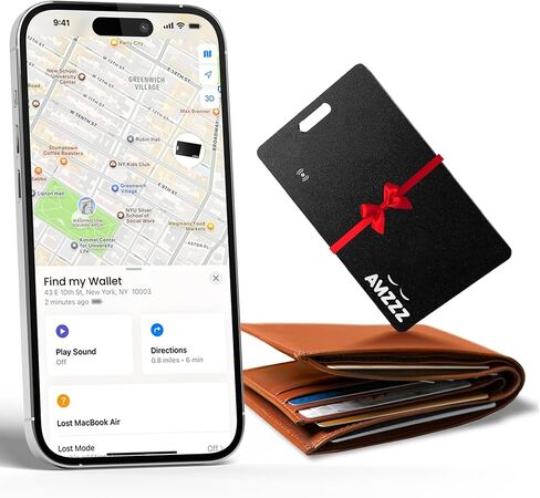 Apple MFI Certified Airtag Wallet Tracker Card for Apple Find My, (Pack of 2) Slim Rechargeable Tracking Card, Tracker for Wallet, Finder, Tracking Card with Keychain Hole, Item Locator in Saudi Arabia