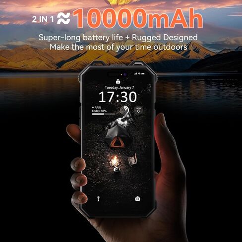 4-in-1 Designed Case for iPhone 16 Pro Max with Expanded 5000mAh Using Life, Military Grade Charging Case with Lens Protection&LED Light&Wristband for Outdoor Activities (Jungle Green) in Kuwait