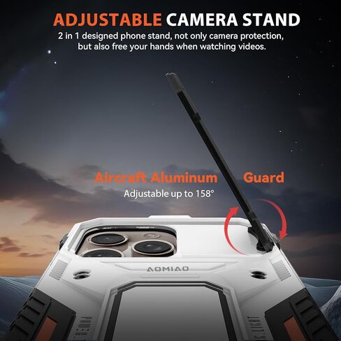 4-in-1 Designed Case for iPhone 16 Pro Max with Expanded 5000mAh Using Life, Military Grade Charging Case with Lens Protection&LED Light&Wristband for Outdoor Activities (Jungle Green) in Kuwait