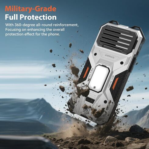 4-in-1 Designed Case for iPhone 16 Pro Max with Expanded 5000mAh Using Life, Military Grade Charging Case with Lens Protection&LED Light&Wristband for Outdoor Activities (Jungle Green) in Kuwait