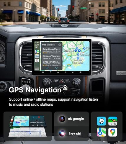 11.5 inch (4G+64G) Car Radio Stereo Upgrade for Dodge Ram 1500 2500 3500 2013-2018 Compatible with Carplay Android Auto GPS Navigation WiFi Bluetooth Mirroring Touchscreen Headunit Replacement in Saudi Arabia