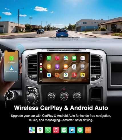 11.5 inch (4G+64G) Car Radio Stereo Upgrade for Dodge Ram 1500 2500 3500 2013-2018 Compatible with Carplay Android Auto GPS Navigation WiFi Bluetooth Mirroring Touchscreen Headunit Replacement in Saudi Arabia