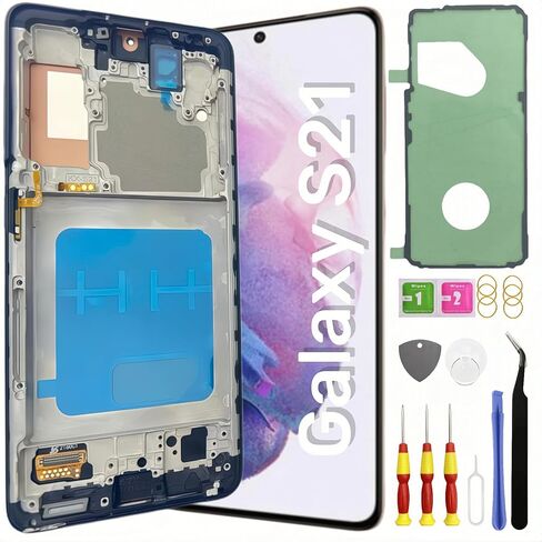 استبدال شاشة TFT Galaxy S21 لهاتف Samsung Galaxy S21 5G شاشة LCD تعمل باللمس محول رقمي بانتيلا مع مجموعة أدوات الإطار SM-G991U G991B أسود (بدون بصمة) in Saudi Arabia