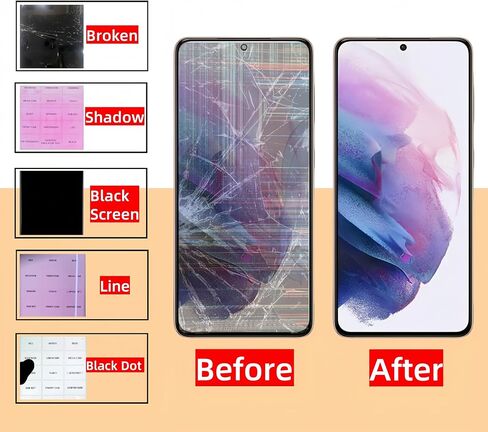 استبدال شاشة TFT Galaxy S21 لهاتف Samsung Galaxy S21 5G شاشة LCD تعمل باللمس محول رقمي بانتيلا مع مجموعة أدوات الإطار SM-G991U G991B أسود (بدون بصمة) in Saudi Arabia