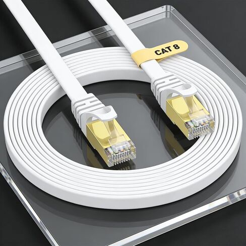 كابل إيثرنت Cat 8 بطول 15 قدمًا و40 جيجابت في الثانية و2000 ميجا هرتز عالي السرعة RJ45 كابل شبكة LAN لتصحيح الإنترنت بطول 15 قدمًا in Kuwait