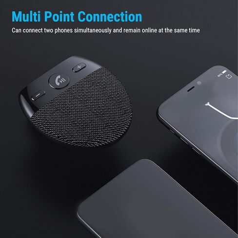 Gugxiom Bluetooth 5.0 مجموعة سماعات السيارة بدون استخدام اليدين، تشغيل تلقائي، مكبر صوت لاسلكي متعدد النقاط CVC8.0 لتقليل الضوضاء للقيادة الآمنة، وقت التحدث 10 ساعات in Kuwait