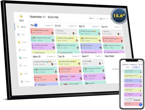 Calendar Digital 10.1 Inch, Digital Frame Combined Smart Touch Screen Electronic Wall Planner Family Organizer Chore for Family Schedules Gift for Mother Mom Women Grandpa in Kuwait