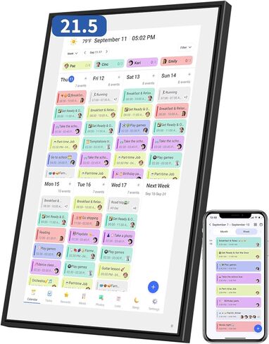 Calendar Digital 10.1 Inch, Digital Frame Combined Smart Touch Screen Electronic Wall Planner Family Organizer Chore for Family Schedules Gift for Mother Mom Women Grandpa in Kuwait